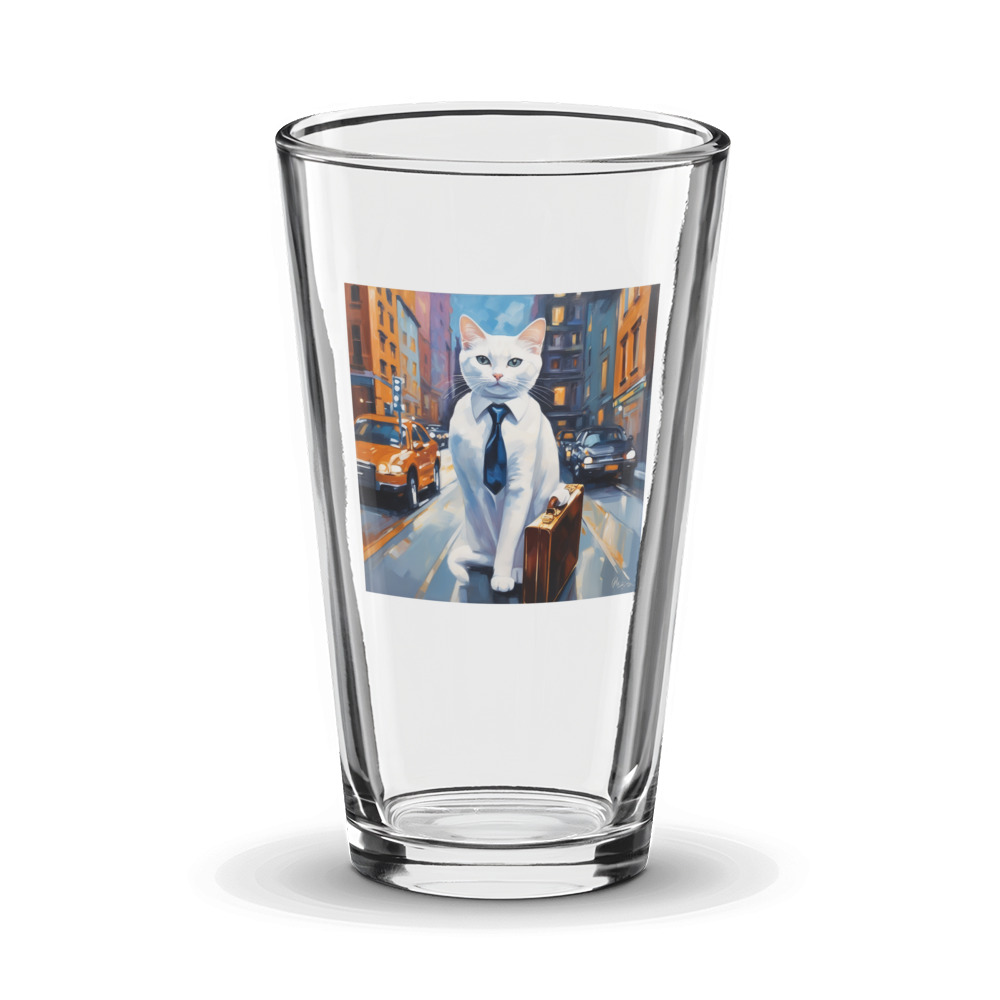 PugMug Custom White Companion Cat Glass Tumbler