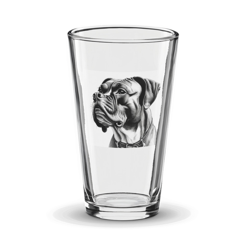PugMug Custom Boxer Dog Glass Tumbler
