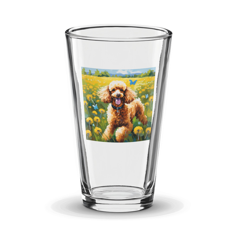 PugMug Custom Tan Poodle Glass Tumbler