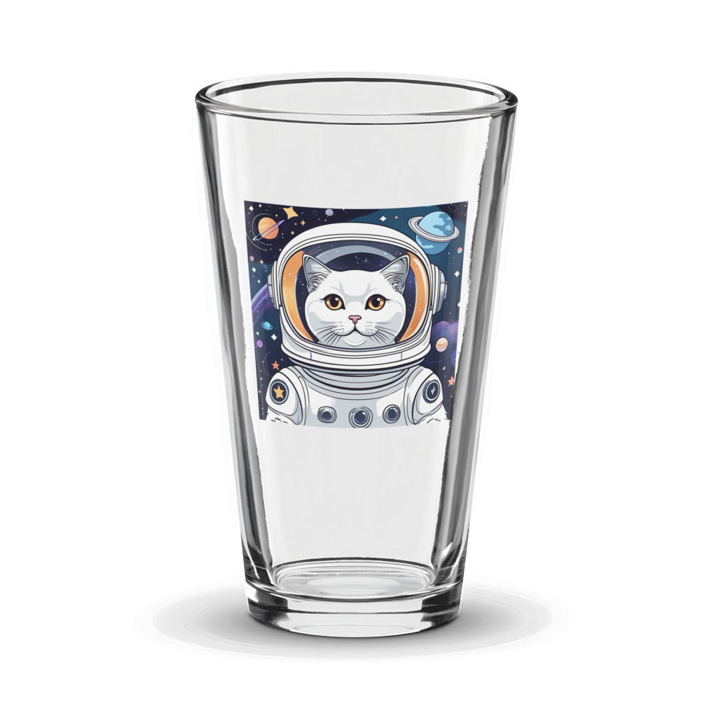 PugMug Custom White Scottish Fold Cat Glass Tumbler