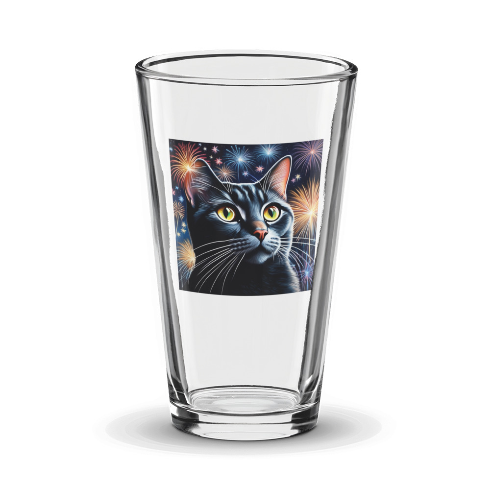 PugMug Custom Black American Shorthair Cat Glass Tumbler