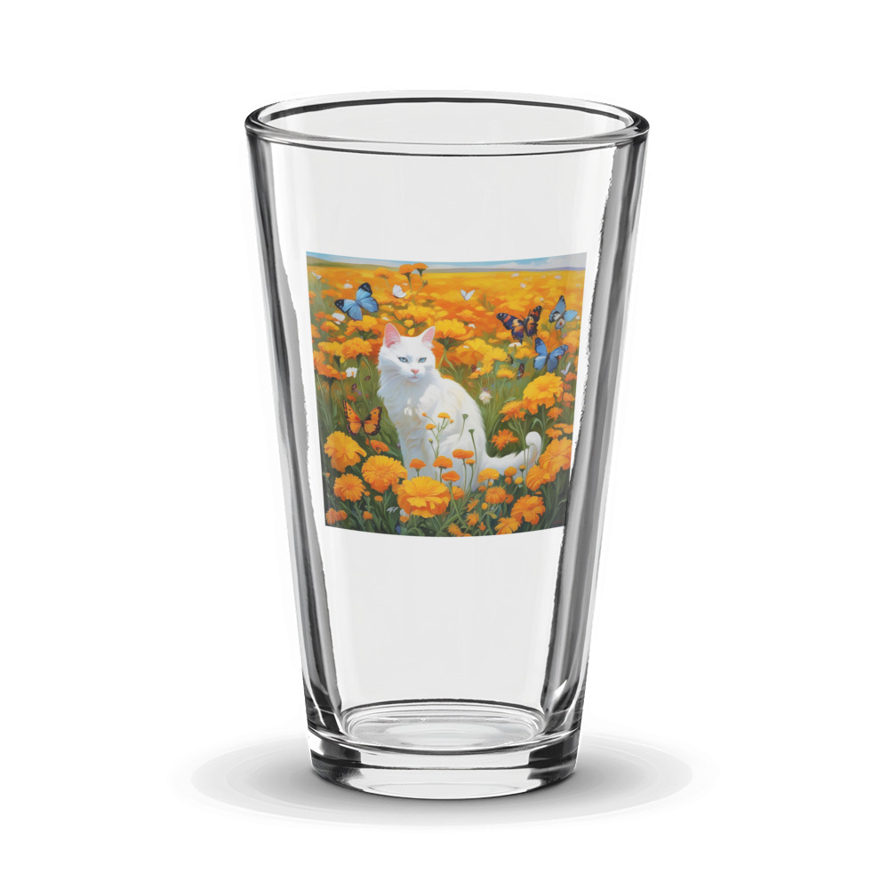 PugMug Custom White Companion Cat Glass Tumbler