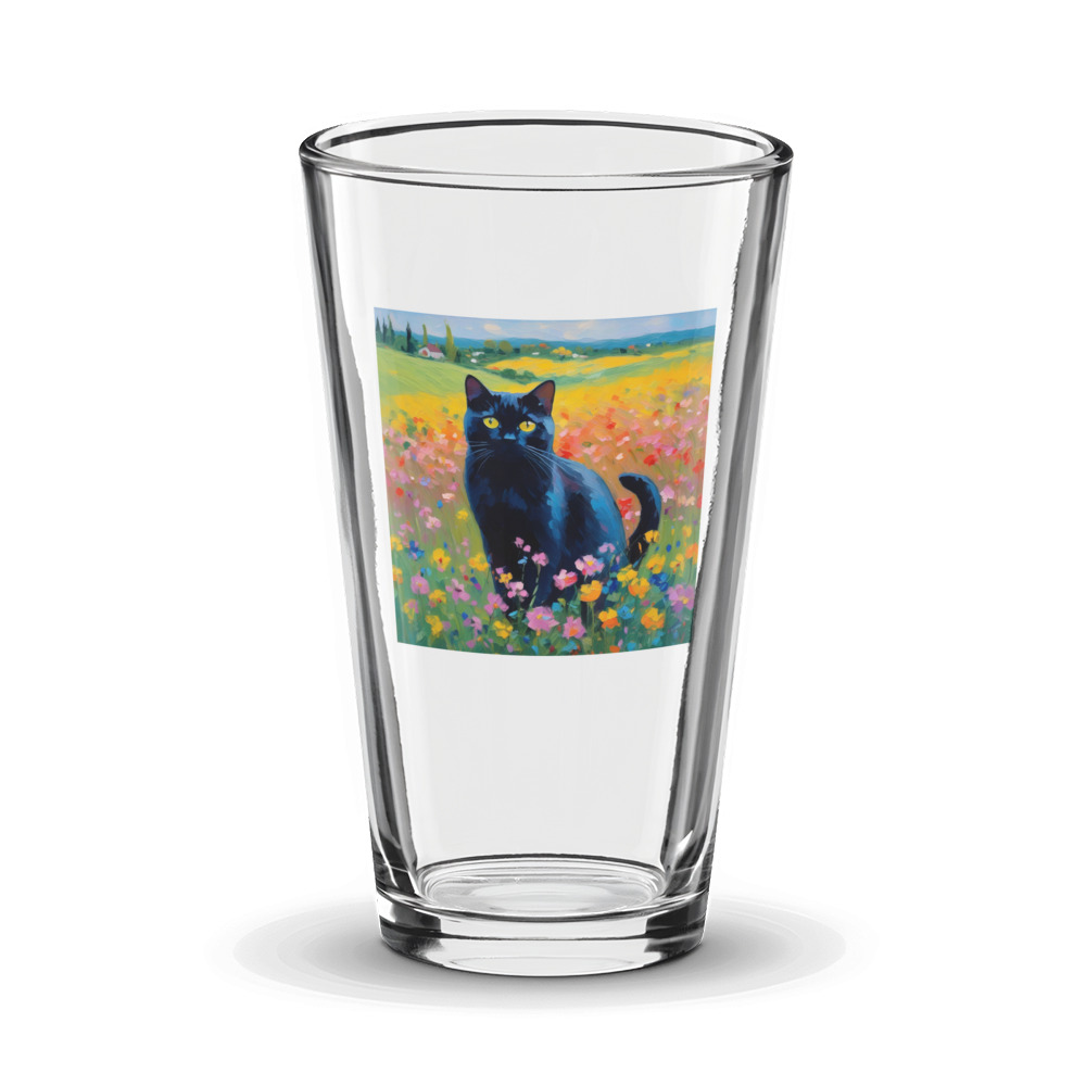 PugMug Custom Black British Shorthair Cat Glass Tumbler
