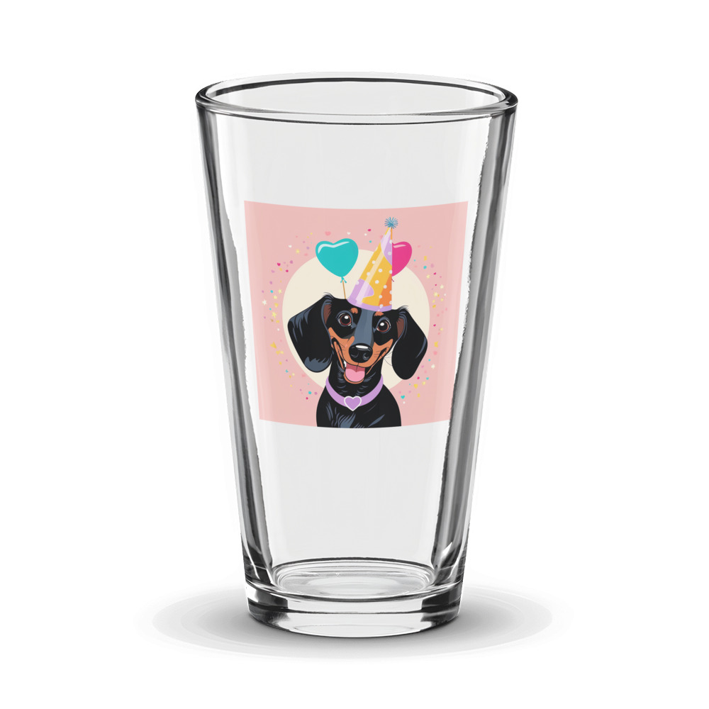 PugMug Custom Black Dachshund Glass Tumbler