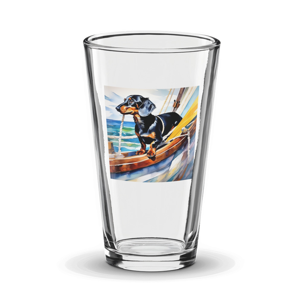 PugMug Custom Black Dachshund Glass Tumbler