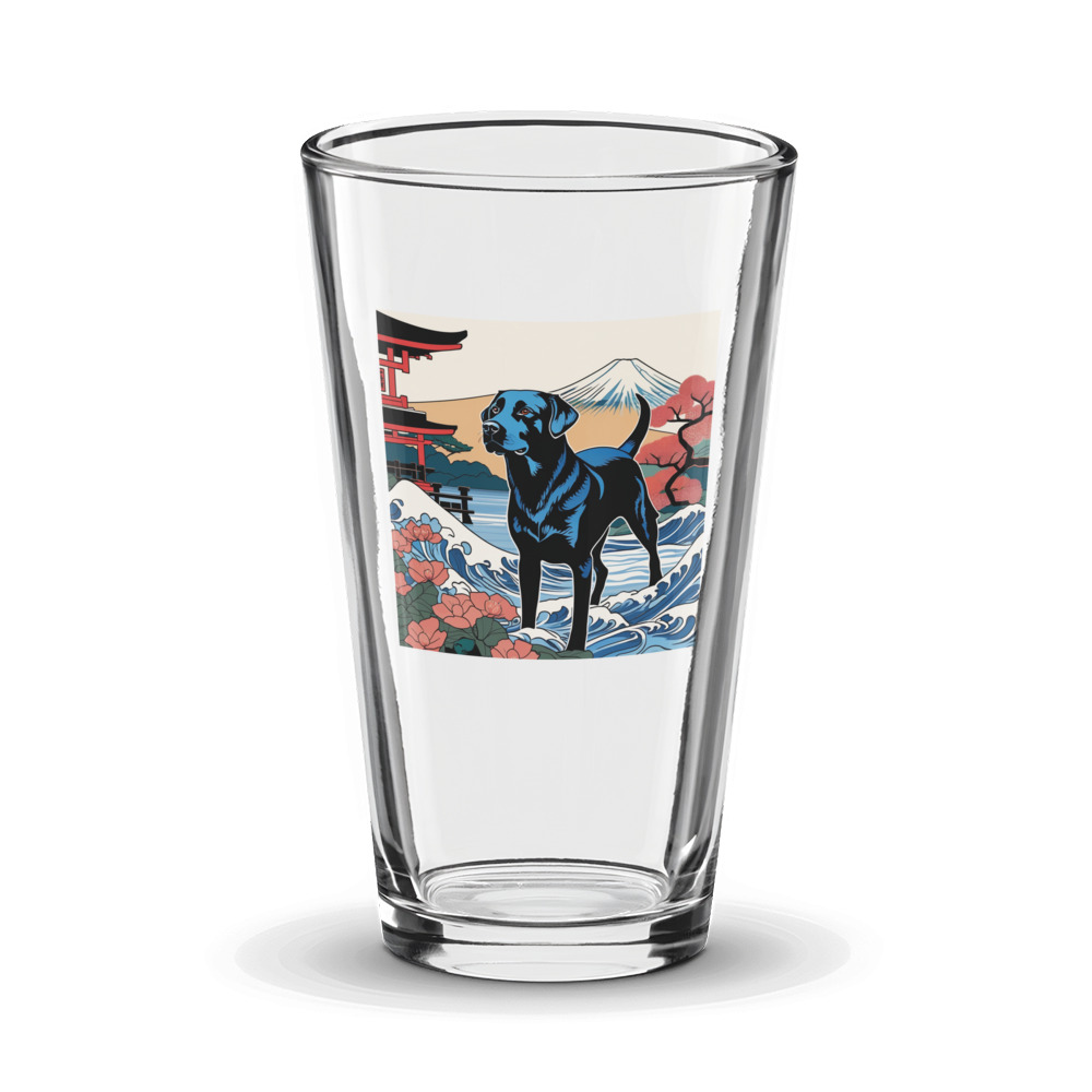 PugMug Custom Black Labrador Retriever Glass Tumbler
