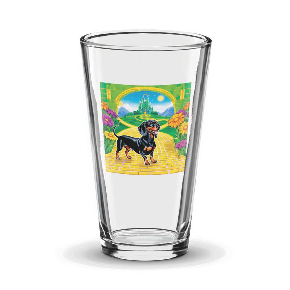 PugMug Custom Black Dachshund Glass Tumbler