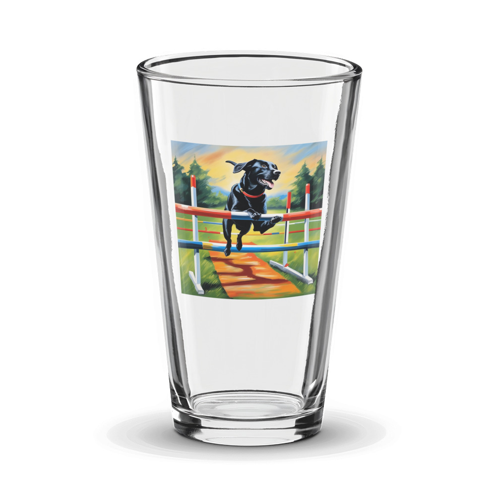 PugMug Custom Black Labrador Retriever Glass Tumbler
