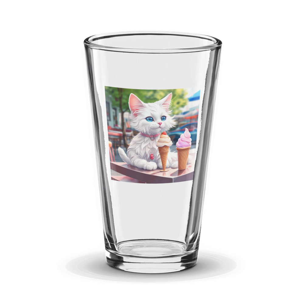 PugMug Custom White Companion Cat Glass Tumbler