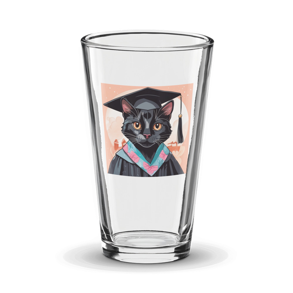 PugMug Custom Black Exotic Cat Glass Tumbler
