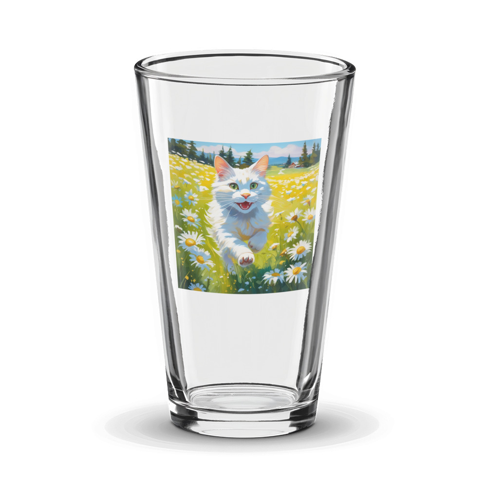 PugMug Custom White Companion Cat Glass Tumbler