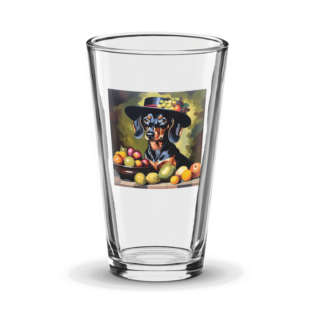 PugMug Custom Black Dachshund Glass Tumbler