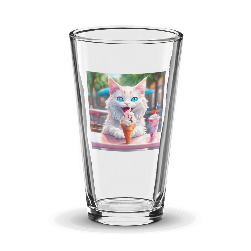 PugMug Custom White Companion Cat Glass Tumbler