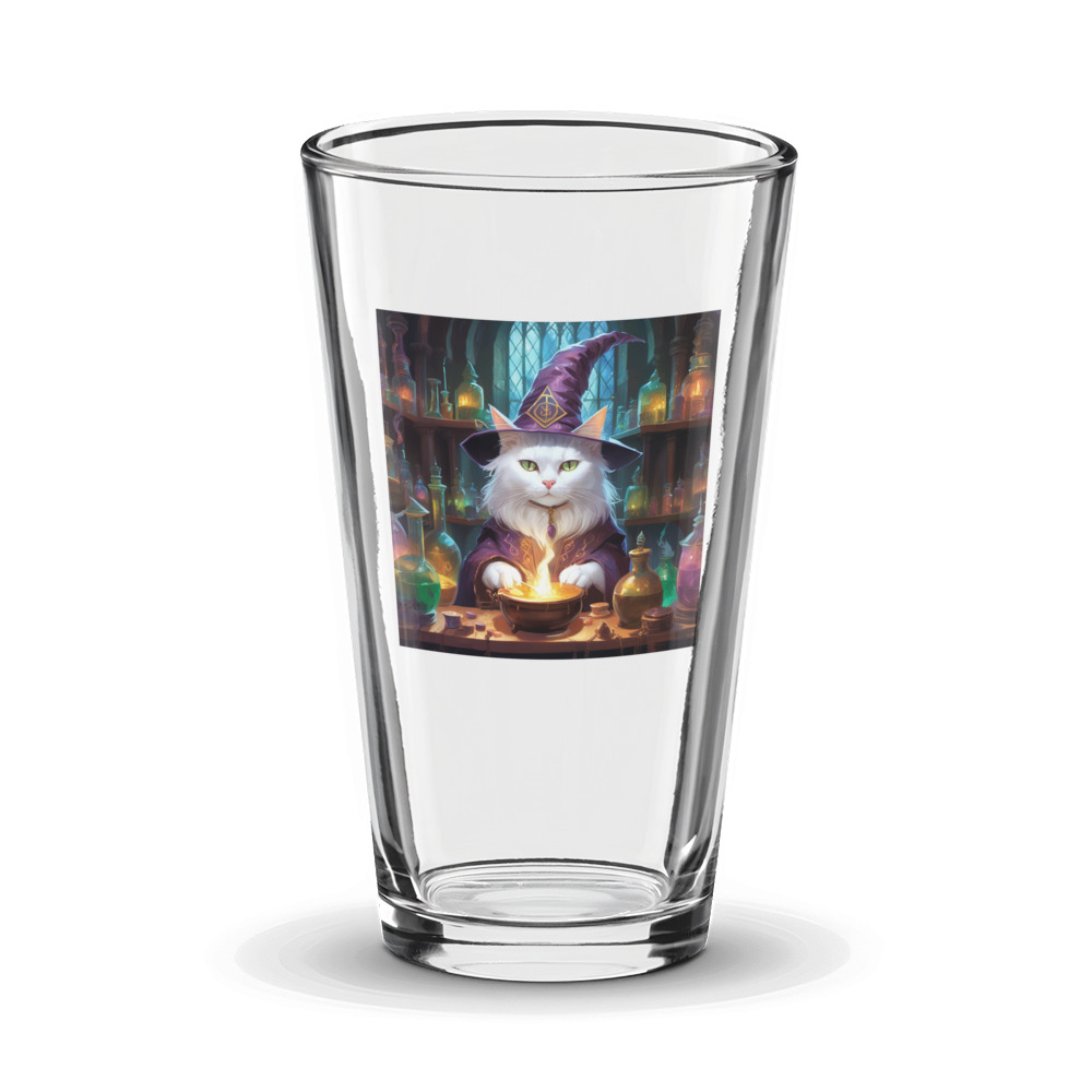 PugMug Custom White Companion Cat Glass Tumbler