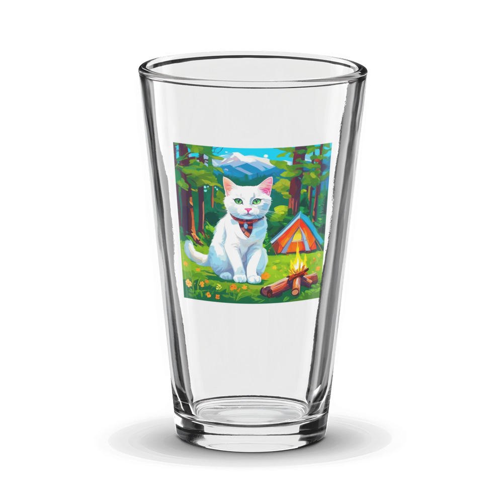 PugMug Custom White Companion Cat Glass Tumbler