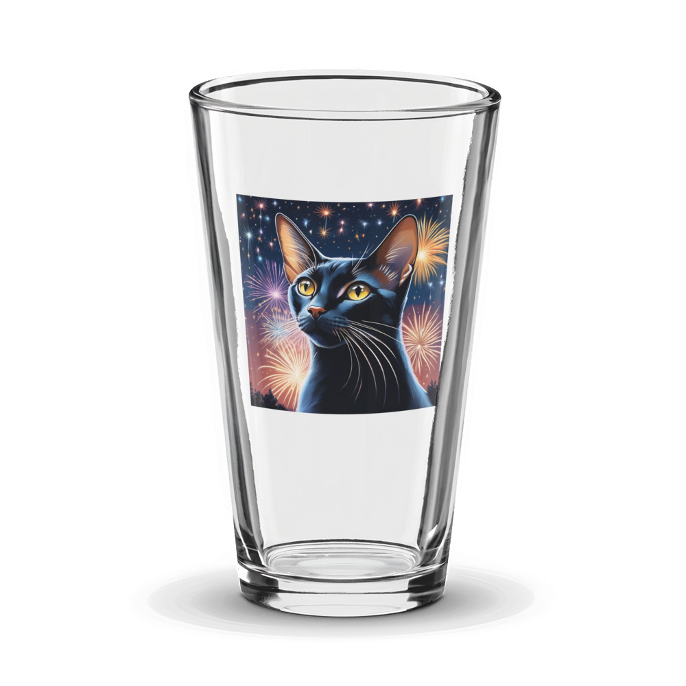 PugMug Custom Black Abyssinian Cat Glass Tumbler