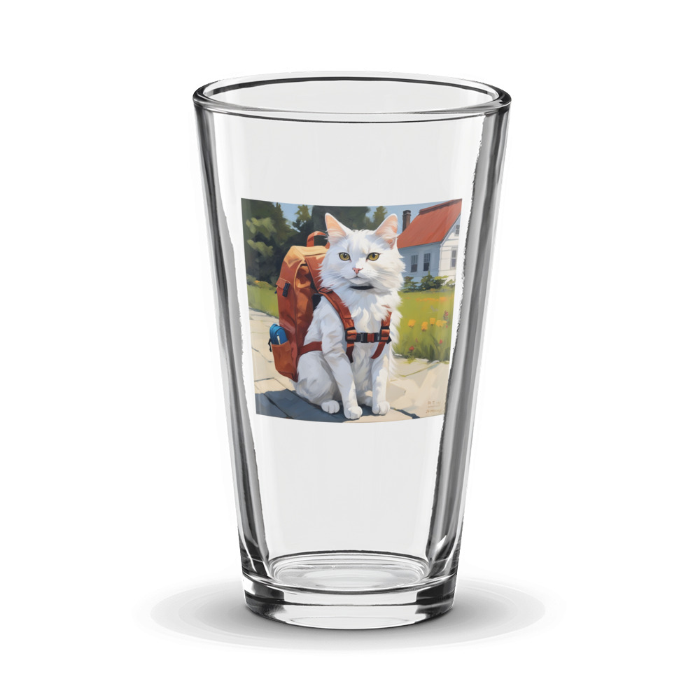 PugMug Custom White Companion Cat Glass Tumbler