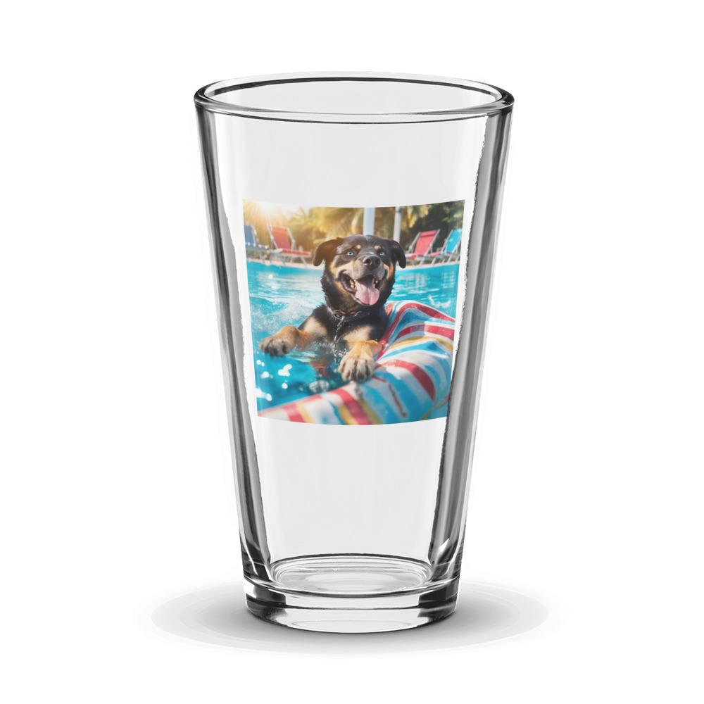 PugMug Custom Blue Glass Tumbler