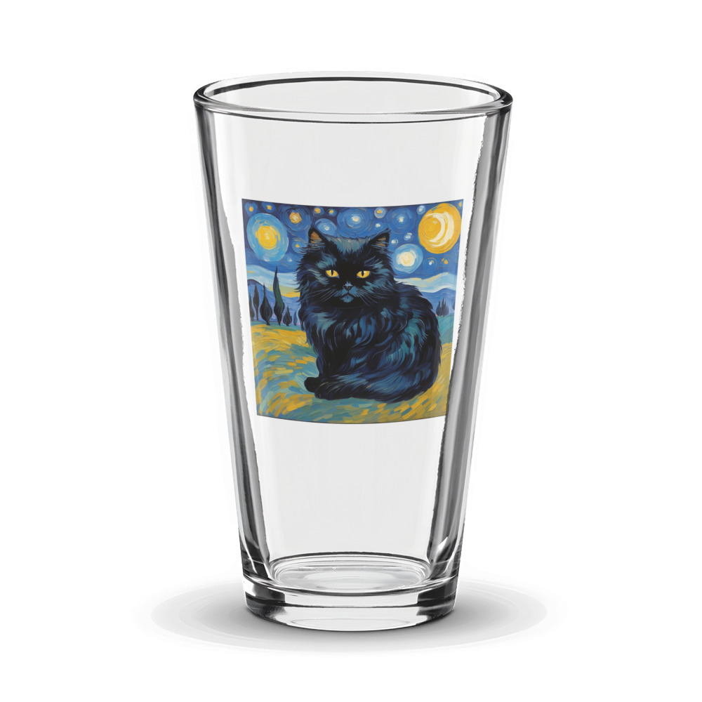 PugMug Custom Black Persian Cat Glass Tumbler
