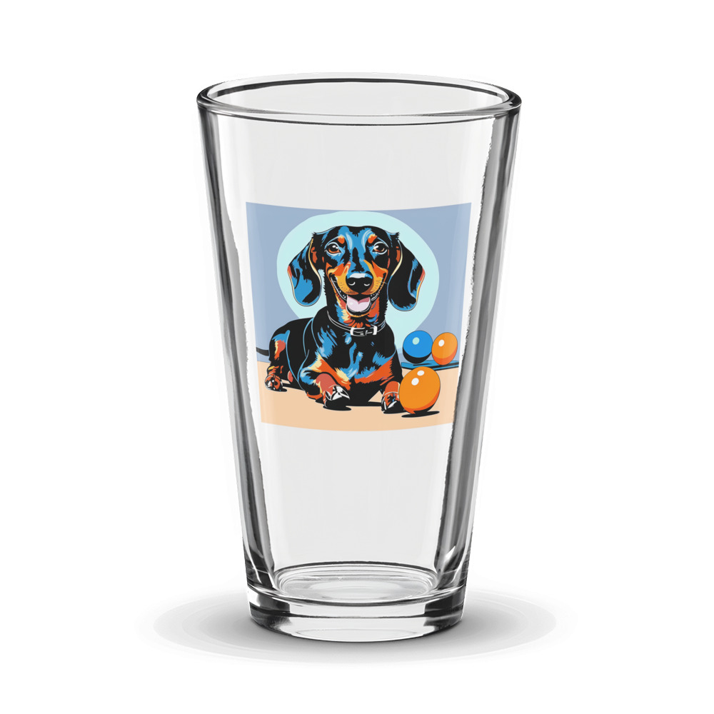 PugMug Custom Black Dachshund Glass Tumbler