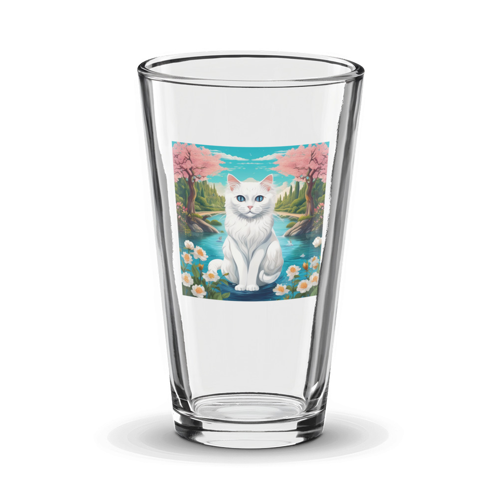 PugMug Custom White Ragdoll Cat Glass Tumbler