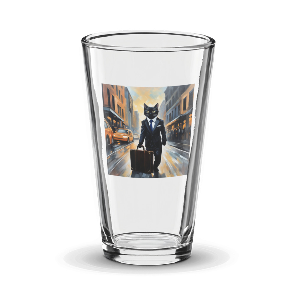 PugMug Custom Black Companion Cat Glass Tumbler