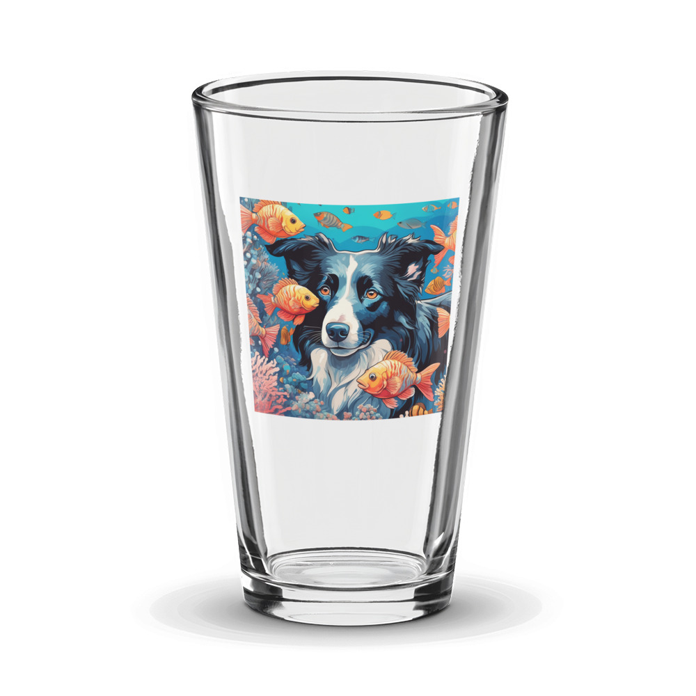 PugMug Custom Border Collie Glass Tumbler