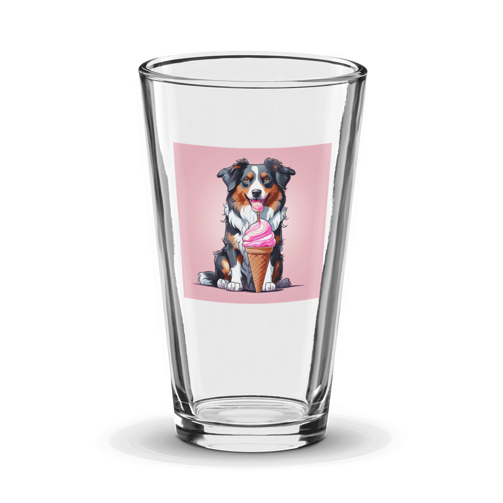 PugMug Custom Miniature American Shepherd Glass Tumbler