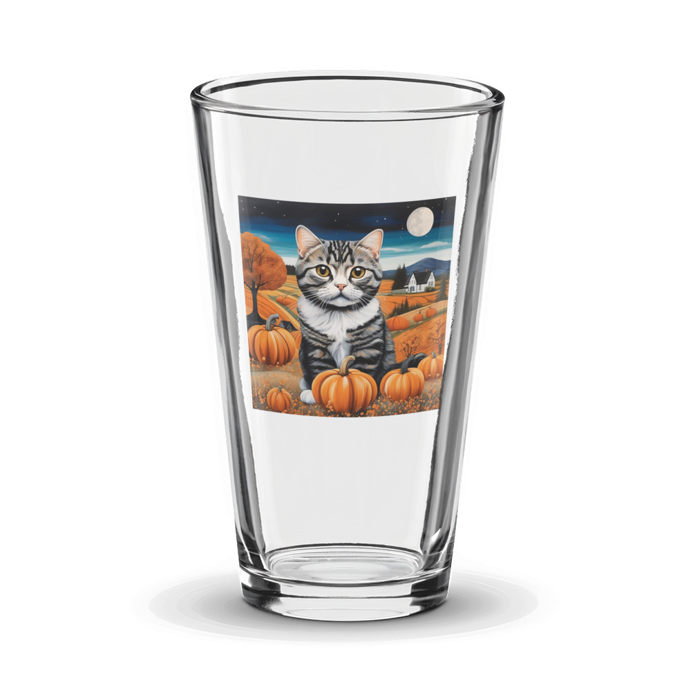 PugMug Custom Tabby Scottish Fold Cat Glass Tumbler