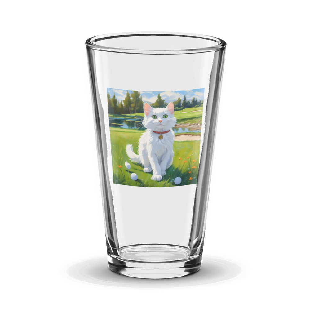 PugMug Custom White Companion Cat Glass Tumbler