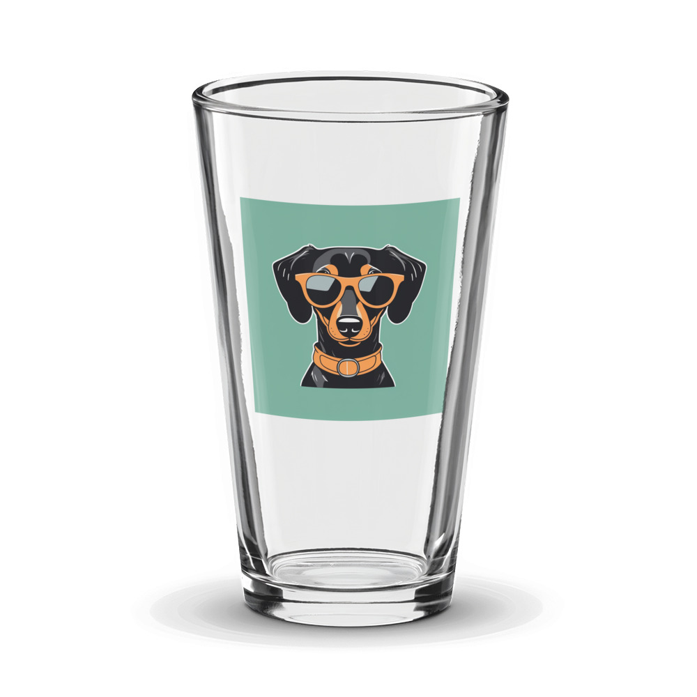 PugMug Custom Black Dachshund Glass Tumbler