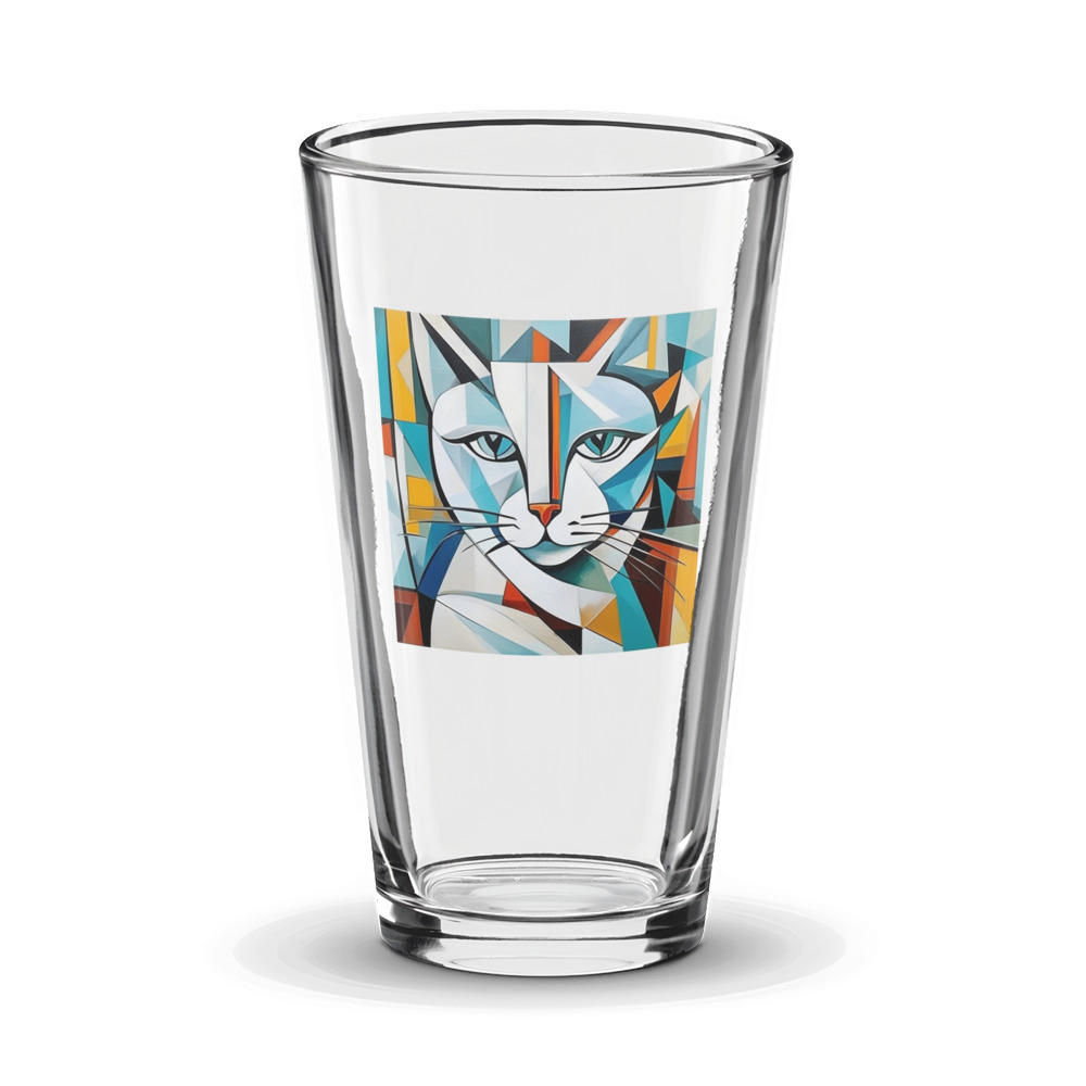 PugMug Custom White Companion Cat Glass Tumbler