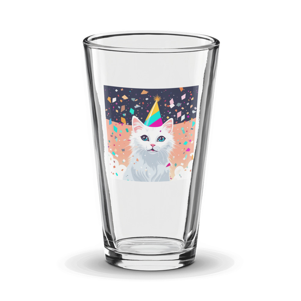 PugMug Custom White Companion Cat Glass Tumbler