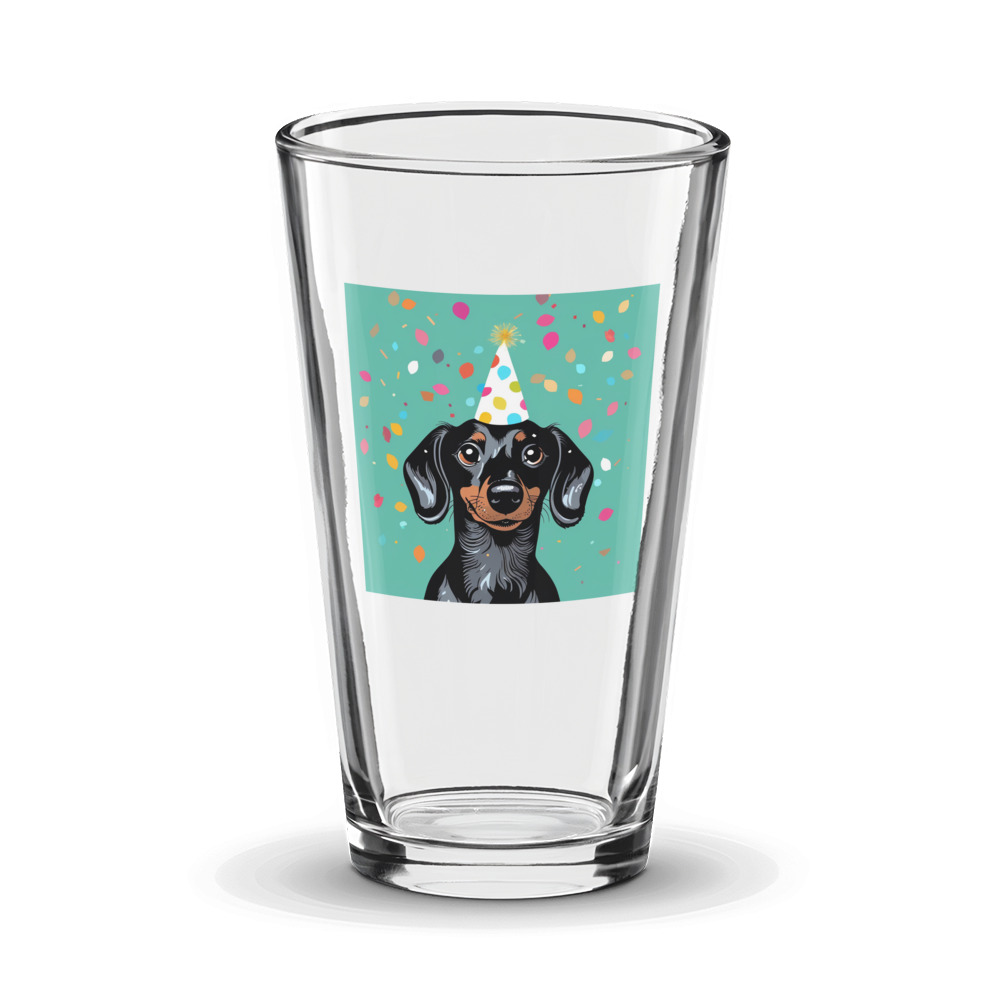 PugMug Custom Black Dachshund Glass Tumbler