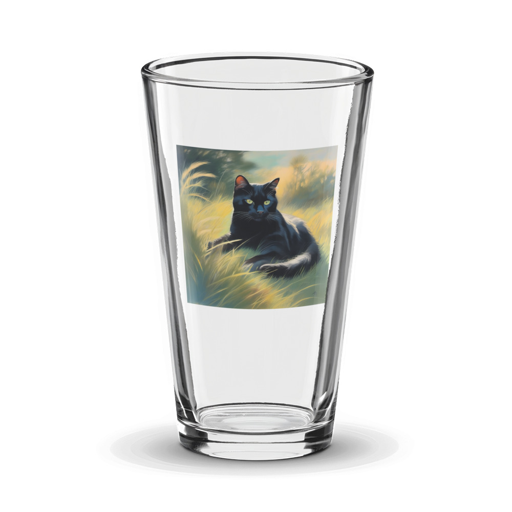PugMug Custom Black Exotic Cat Glass Tumbler