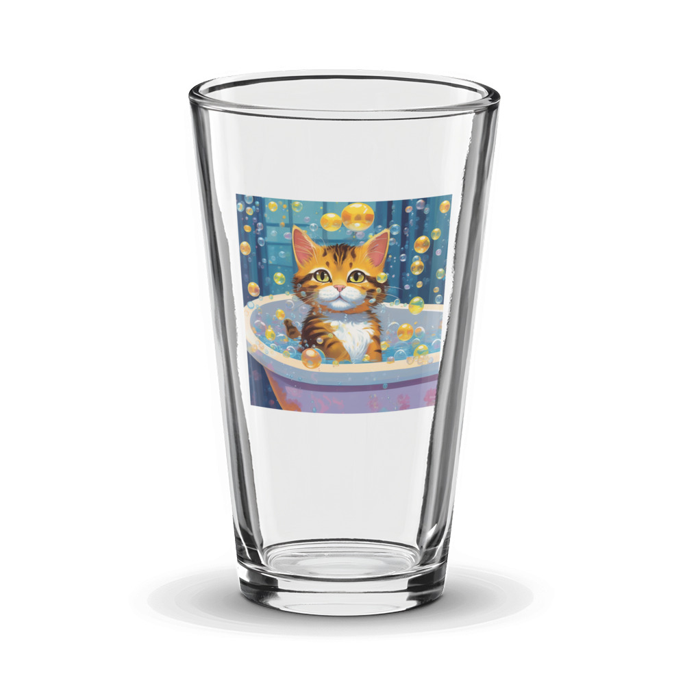 PugMug Custom Tabby Exotic Cat Glass Tumbler