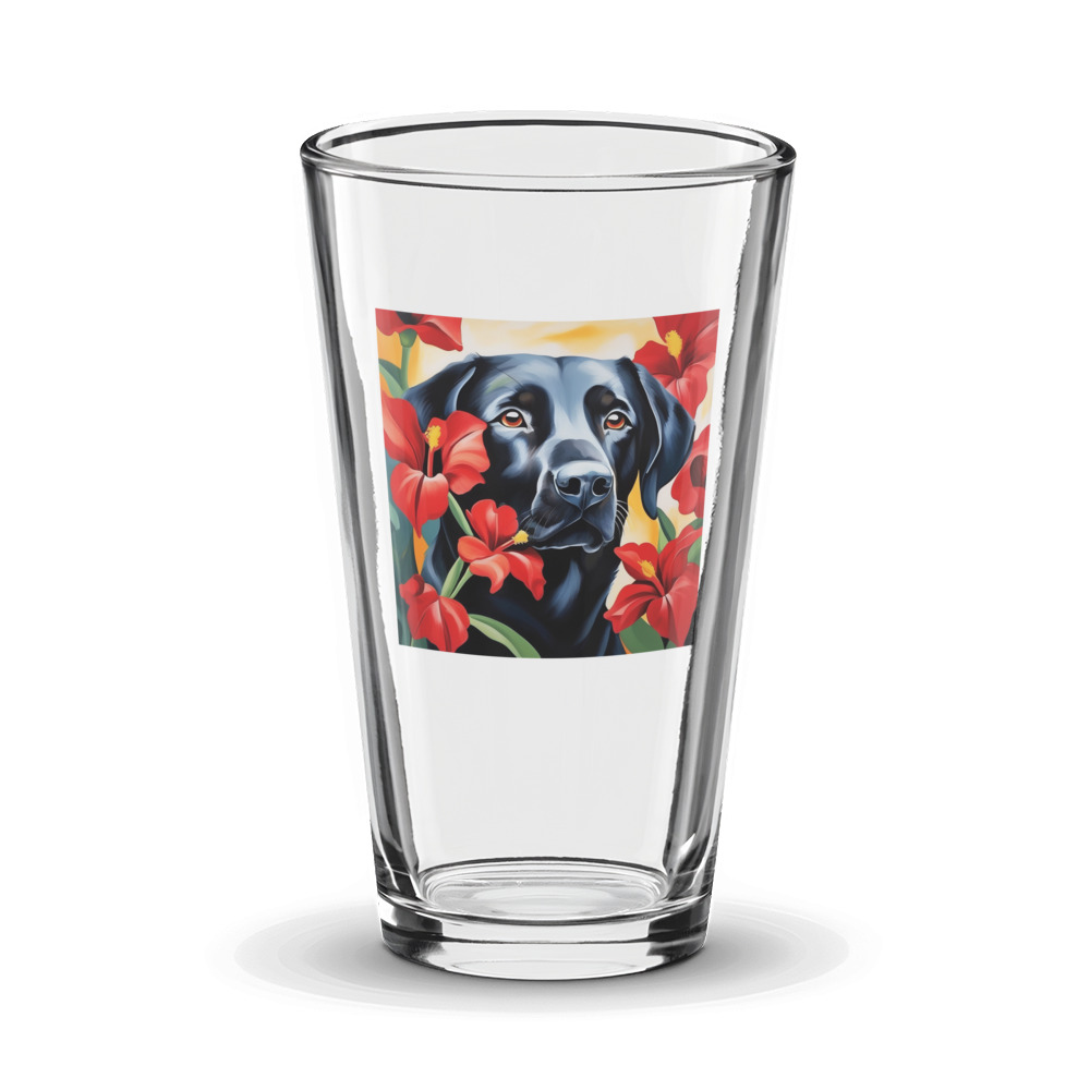 PugMug Custom Black Labrador Retriever Glass Tumbler