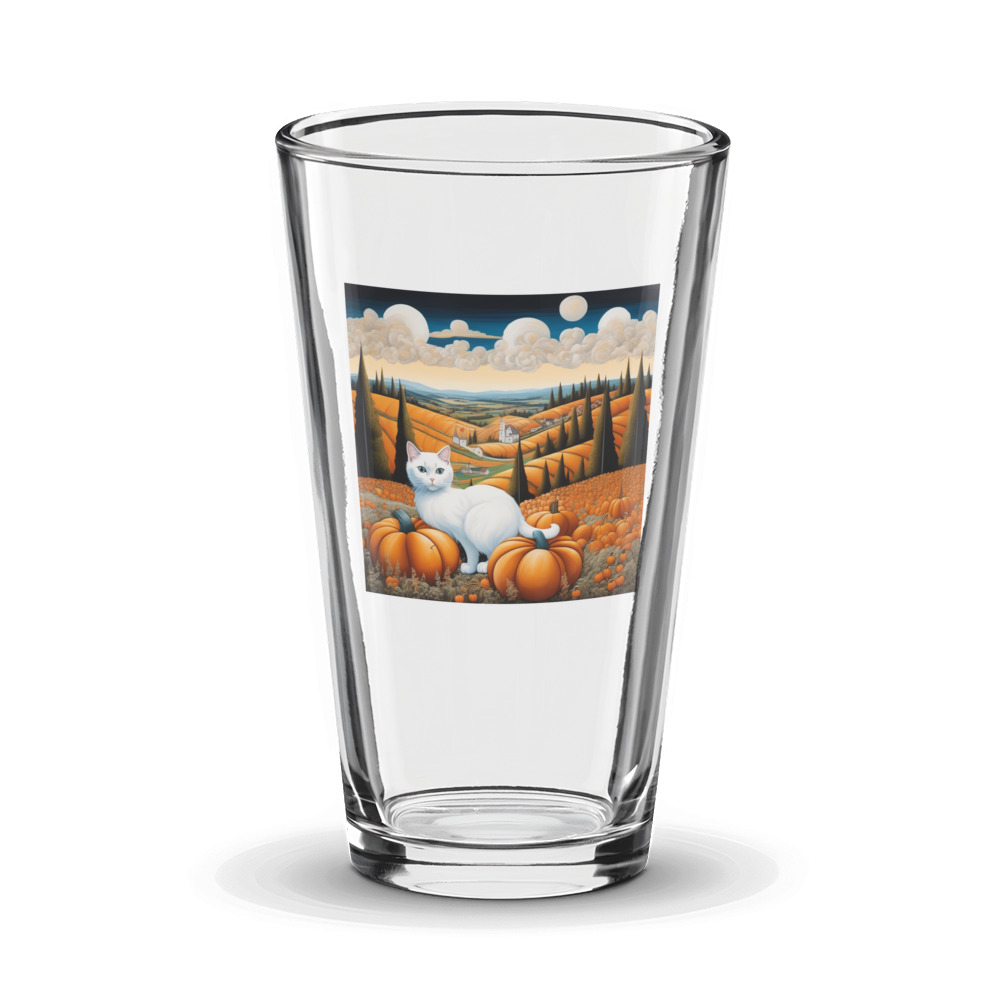 PugMug Custom White Companion Cat Glass Tumbler