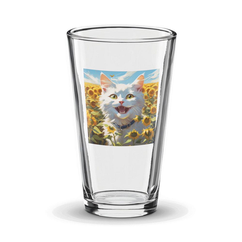 PugMug Custom White Companion Cat Glass Tumbler