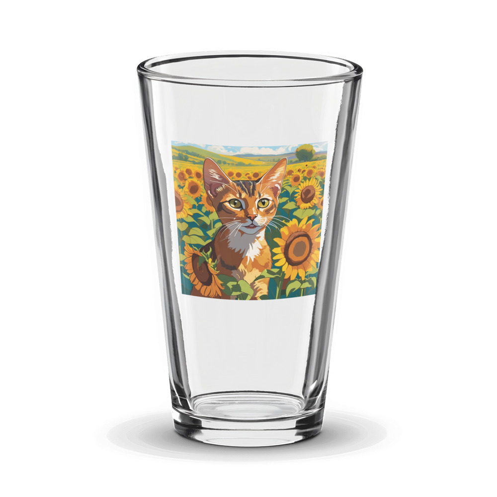 PugMug Custom Tabby Abyssinian Cat Glass Tumbler