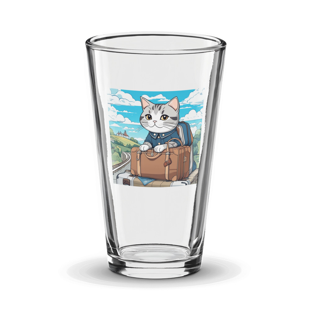 PugMug Custom Tabby British Shorthair Cat Glass Tumbler