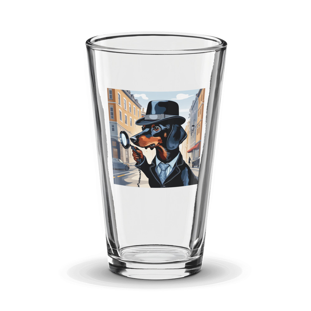 PugMug Custom Black Dachshund Glass Tumbler