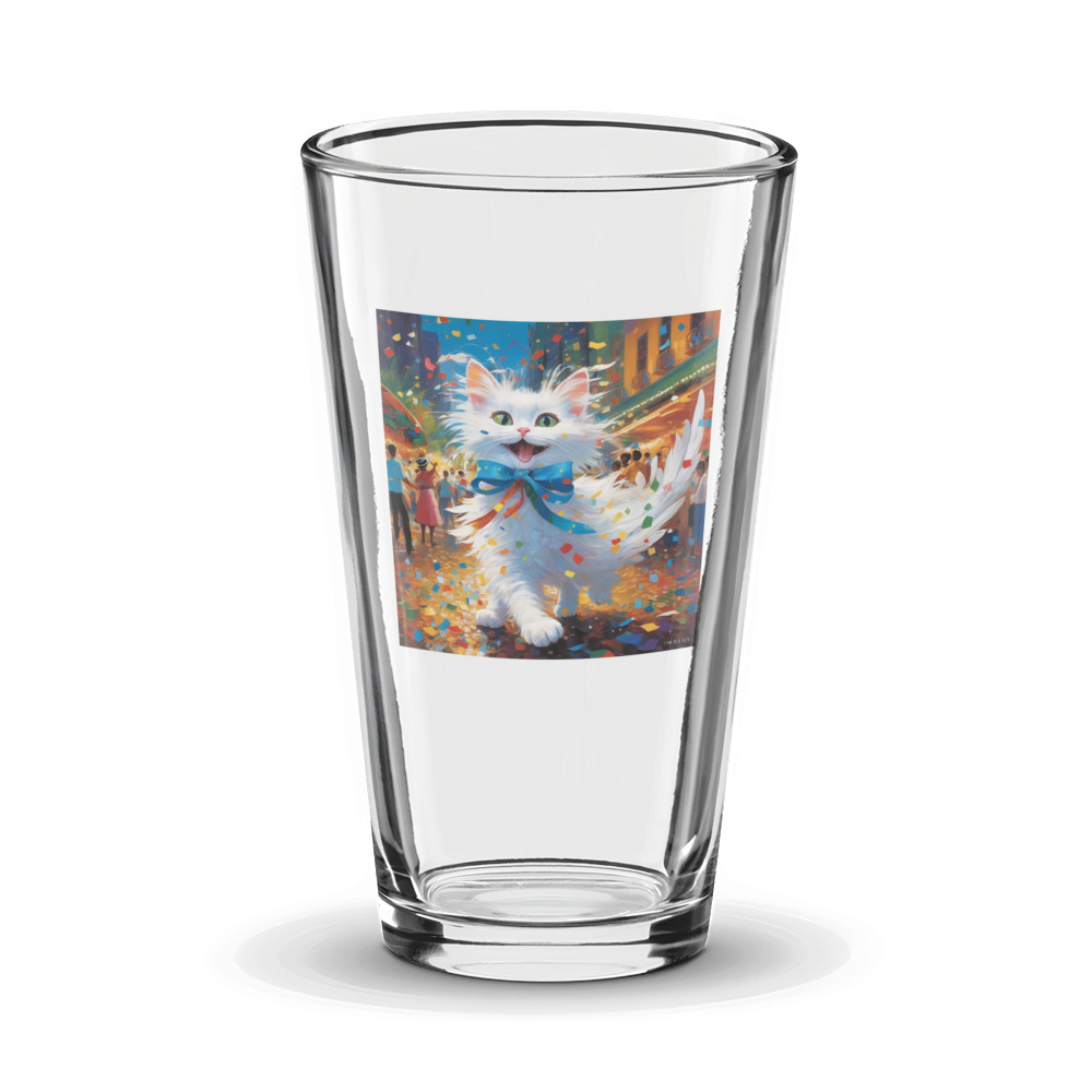 PugMug Custom White Companion Cat Glass Tumbler