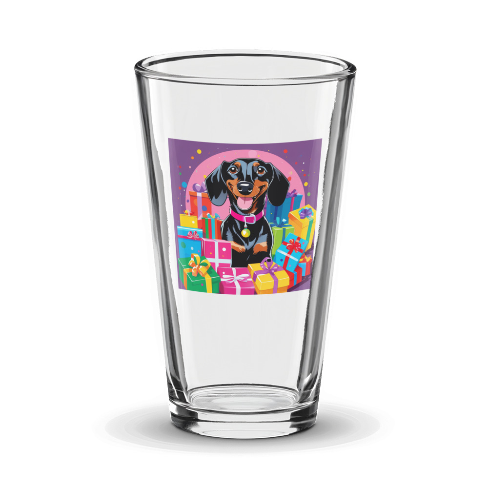 PugMug Custom Black Dachshund Glass Tumbler