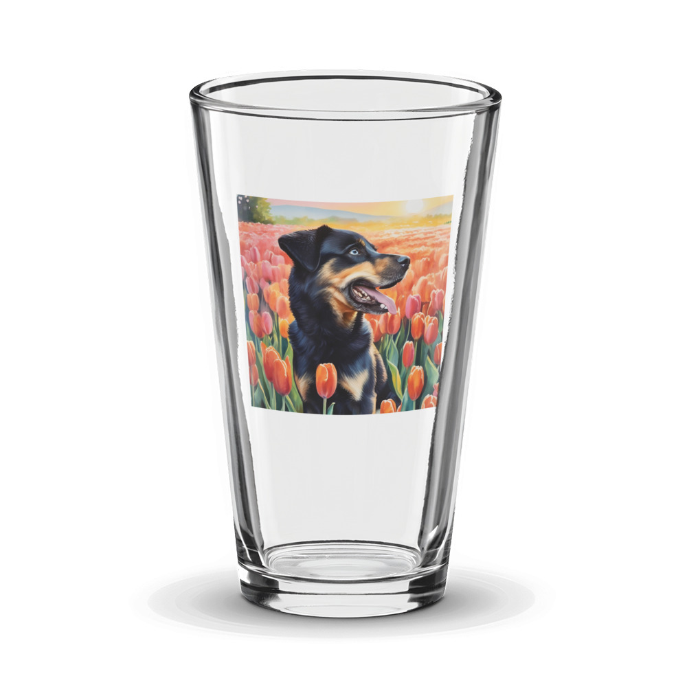 PugMug Custom Blue Glass Tumbler