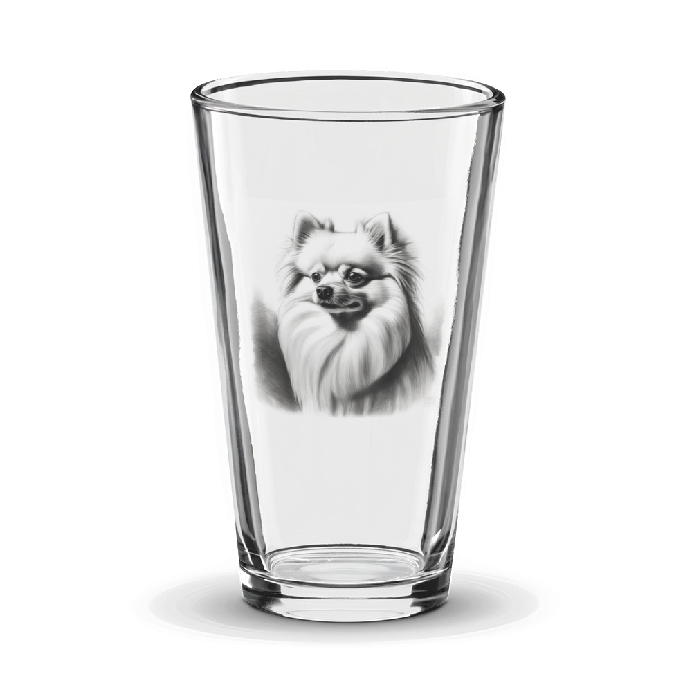 PugMug Custom White Pomeranian Glass Tumbler