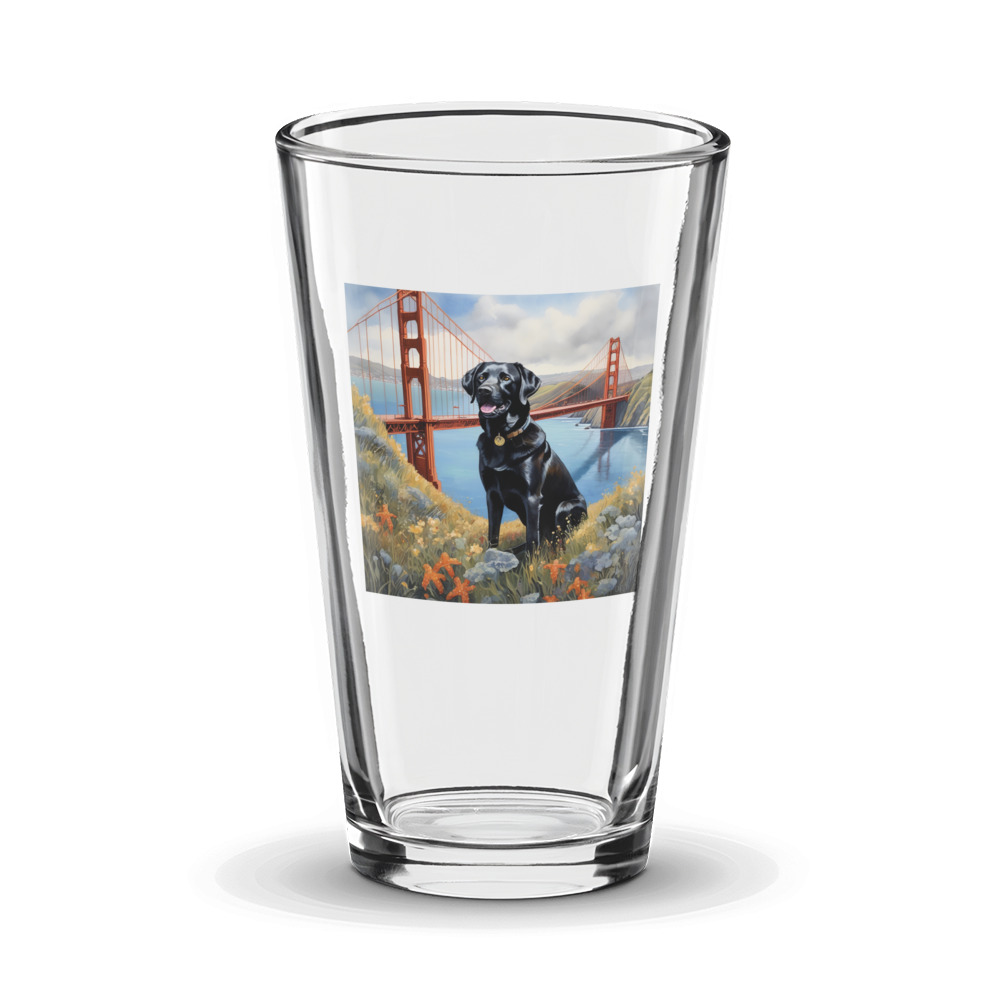 PugMug Custom Black Labrador Retriever Glass Tumbler