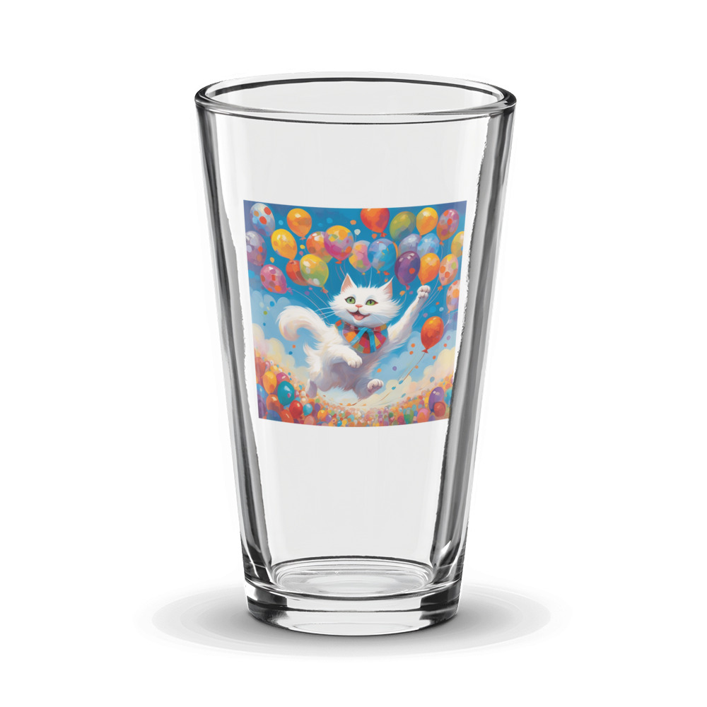 PugMug Custom White Companion Cat Glass Tumbler