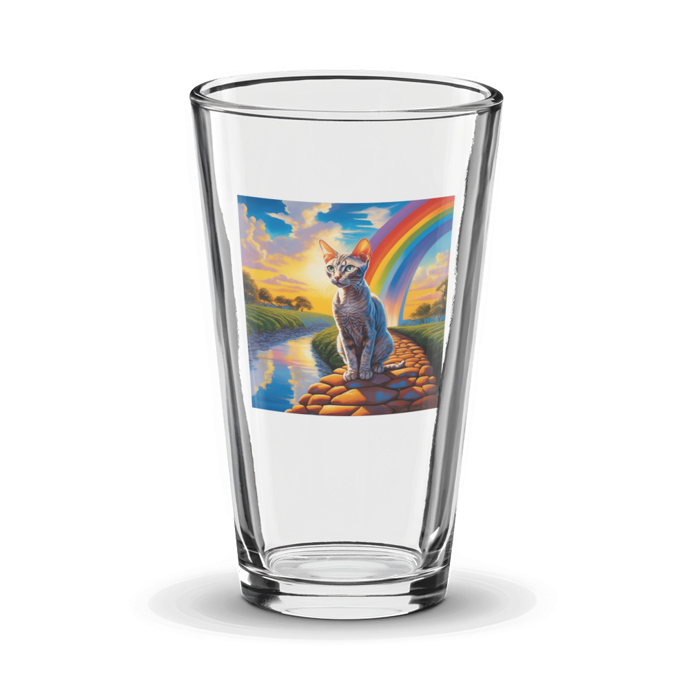 PugMug Custom Tabby Devon Rex Cat Glass Tumbler