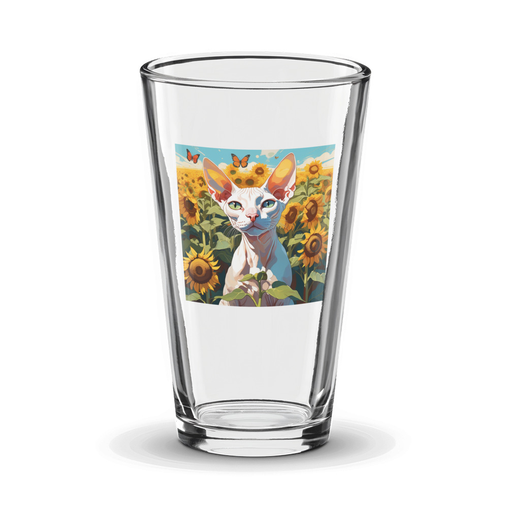PugMug Custom White Sphynx Cat Glass Tumbler
